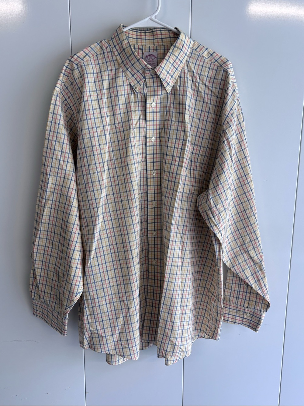 Brooks Brothers 346 Men's XXL Plaid Non-Iron Cotton Long Sleeve Button-Up Shirt